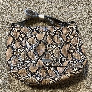 Carlos by Carlos Santana Tan and Black Snakeskin Shoulder Bag